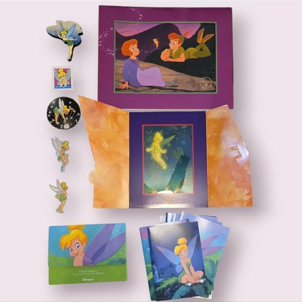 EC DISNEY TINKERBELL/PETER PAN LOT/ SET OF LITHOGRAPHS AND MORE